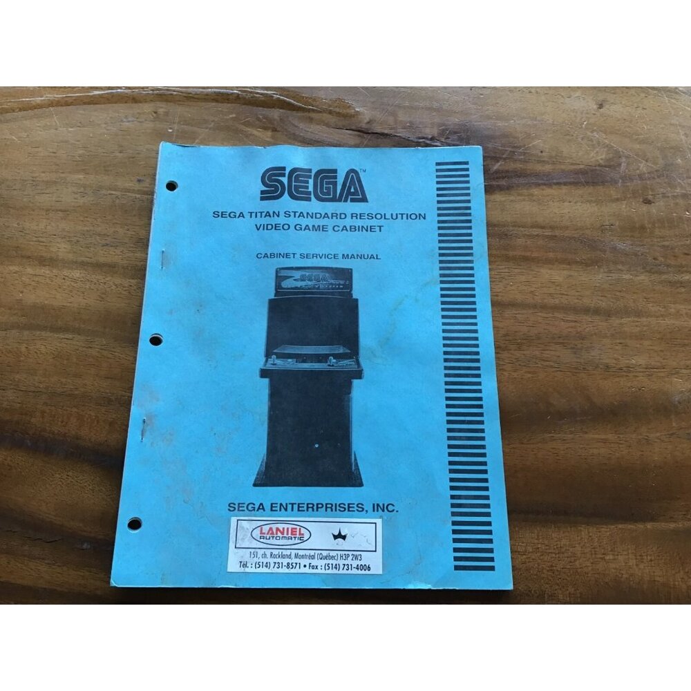ORIGINAL Sega Titan Standard Resolution Video Game Cabinet Service Manual